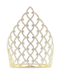 10" Traditional Rhinestone Queen Crown - Gold  #11185G-0