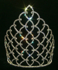 10" Traditional Rhinestone Queen Crown - Gold  #11185G-1