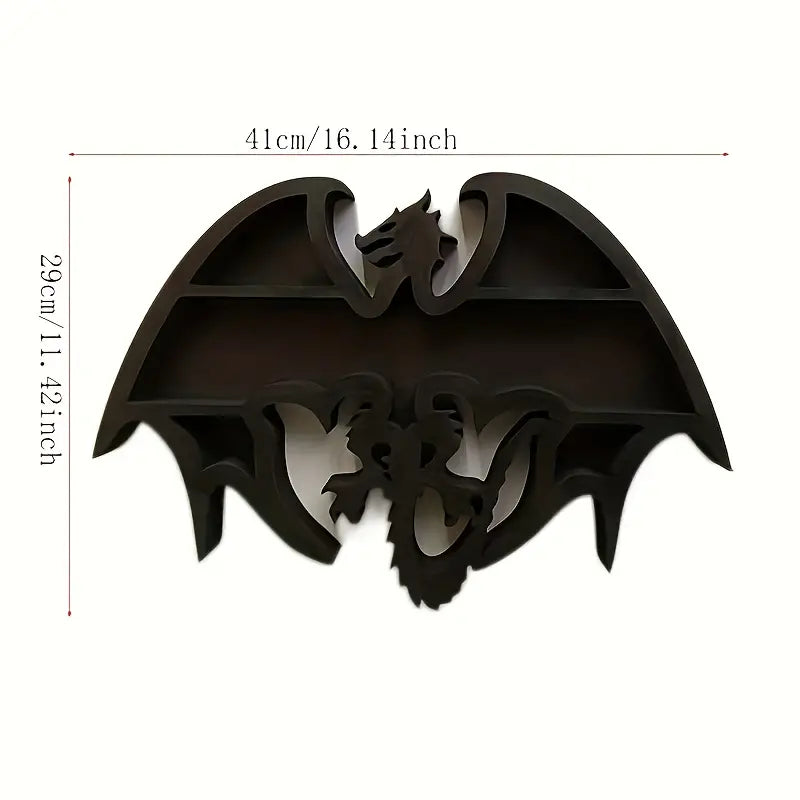 Dragon Guardian: Handcrafted Wooden Crystal Wall Display-2