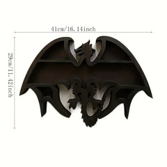 Dragon Guardian: Handcrafted Wooden Crystal Wall Display-2