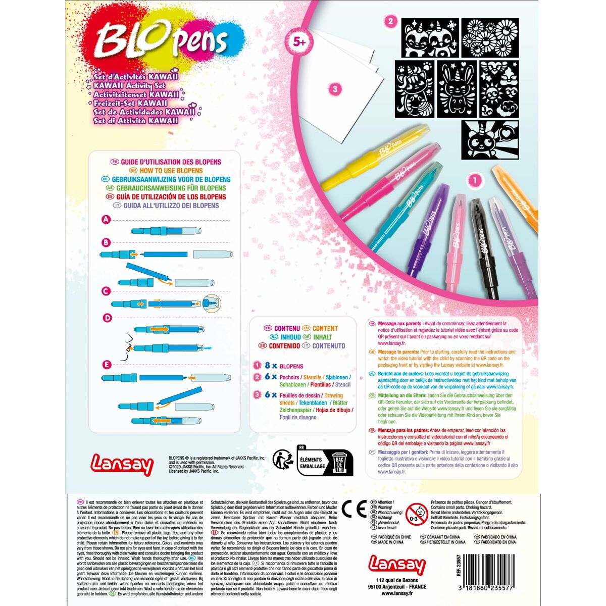 Colouring Activity Box Lansay BLOPENS KAWAII Multicolour-1