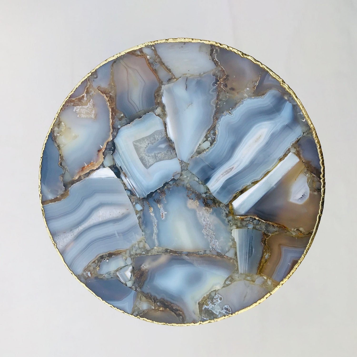 Banded Agate Round Edge Side/Coffee Table-2
