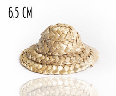 STRAW HAT DECOR 6.5CM-0