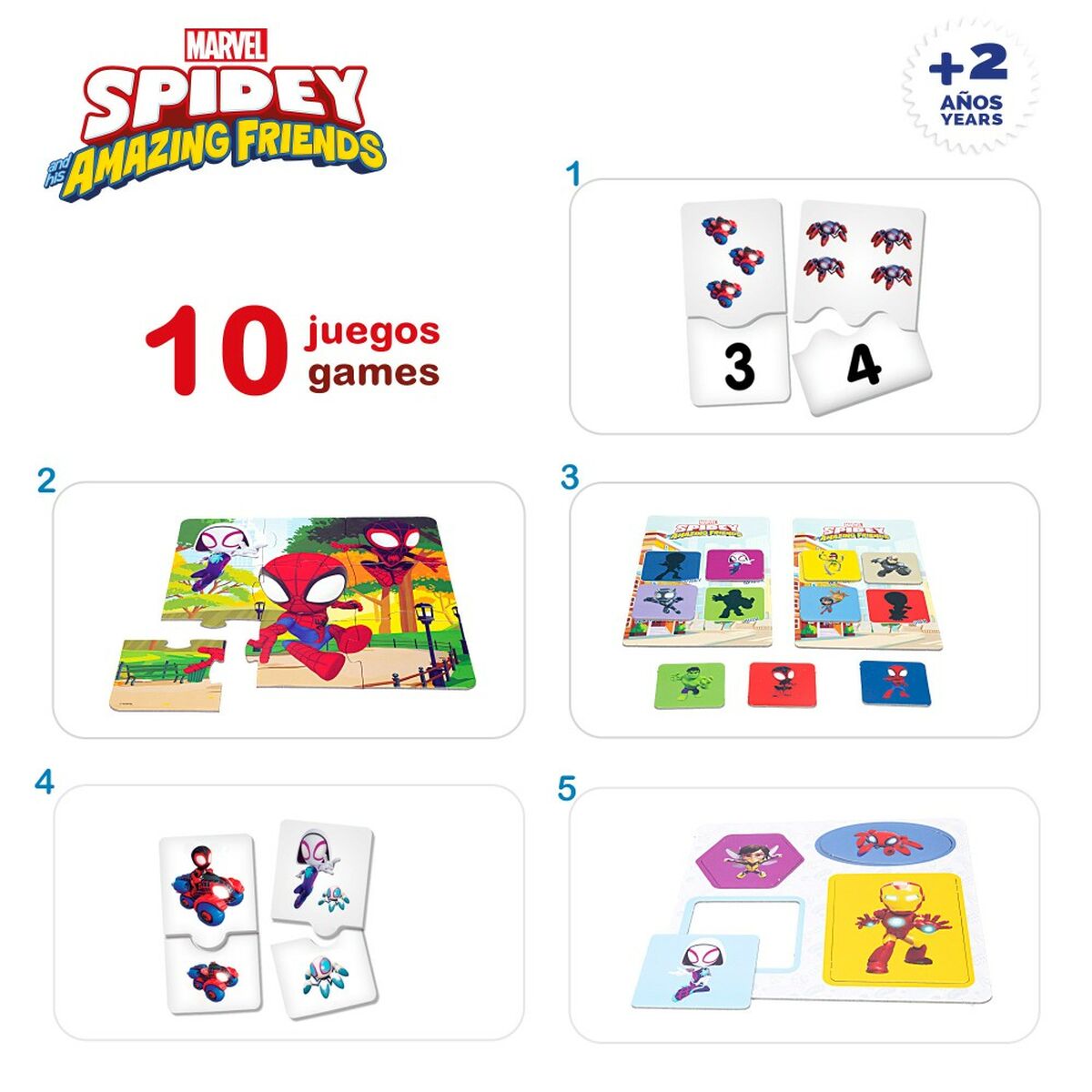 Educational Game Spidey 24,5 x 0,2 x 24,5 cm (6 Units) 10-in-1-5