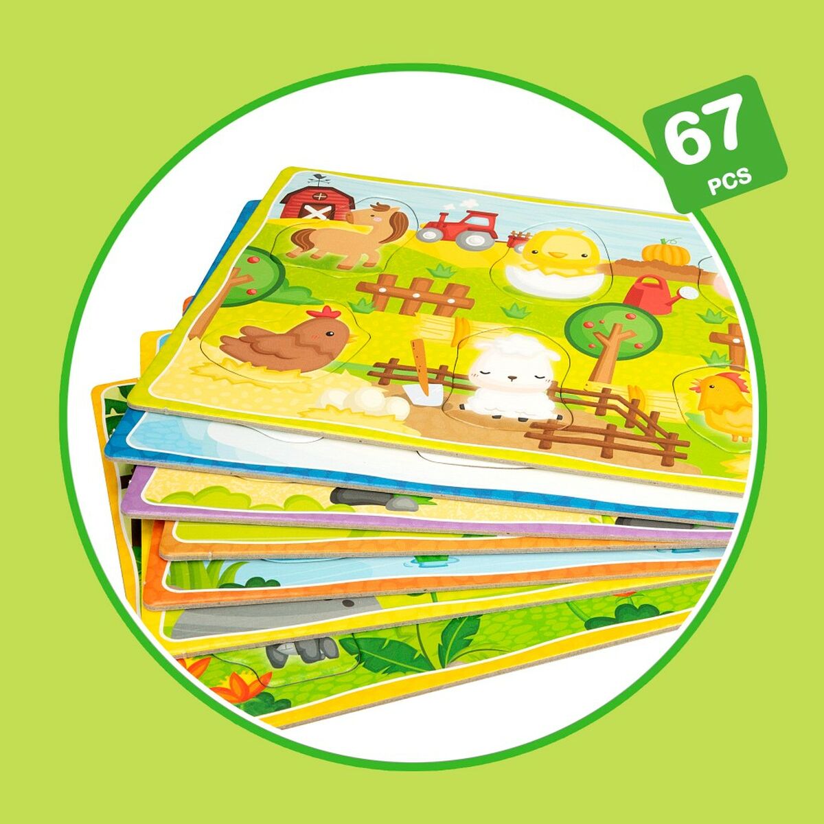 Educational Game Lisciani Giochi 26 x 6 x 26 cm animals Montessori method 67 Pieces (6 Units)-5