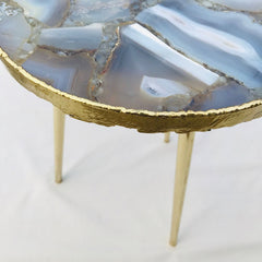 Banded Agate Round Edge Side/Coffee Table-3