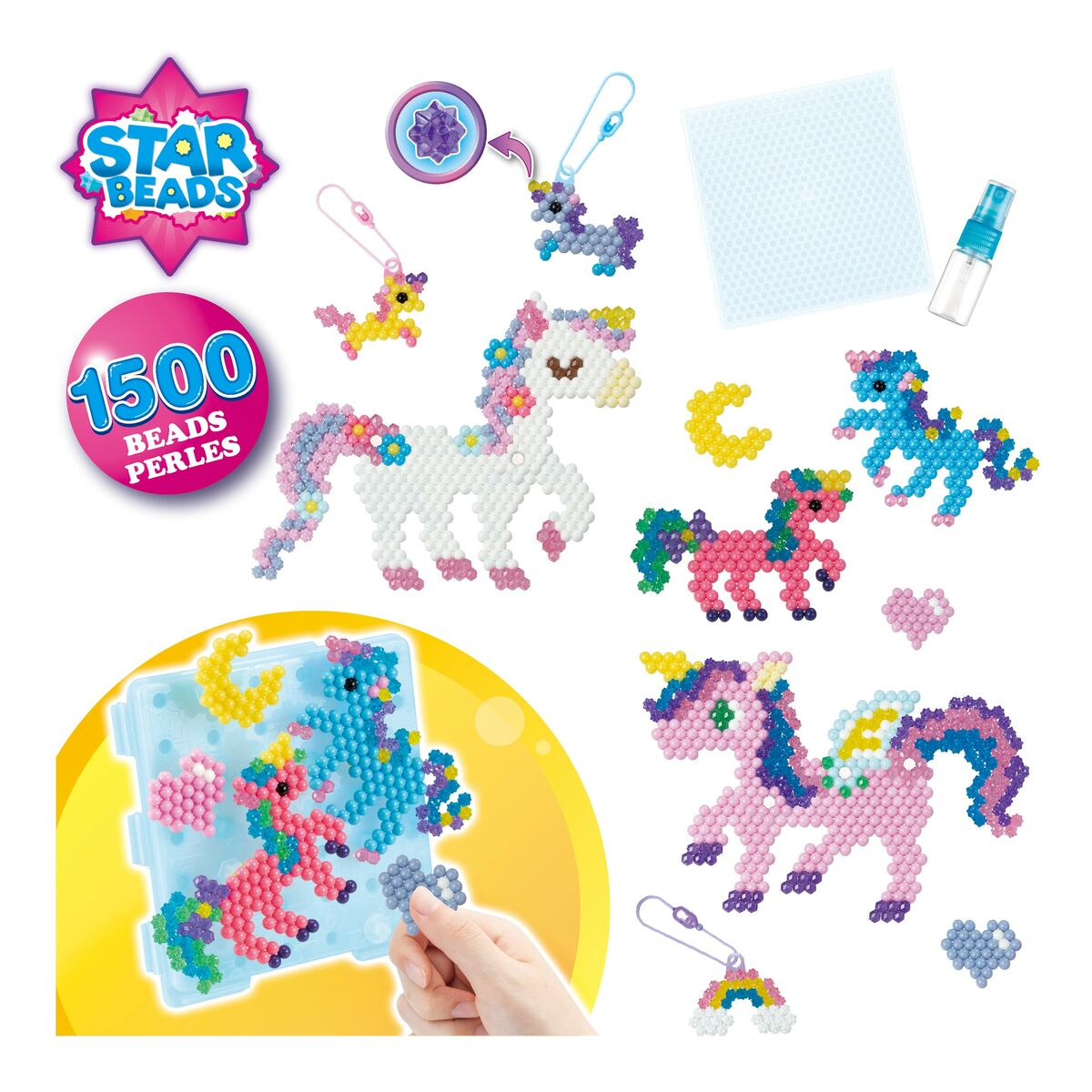 Glass beads Aquabeads Fairy Unicorns 1500 Pieces-1
