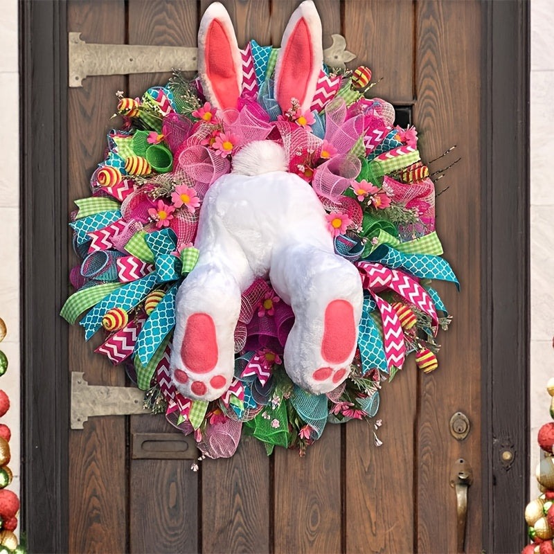 Classic Easter Bunny Wreath Door Decor-2