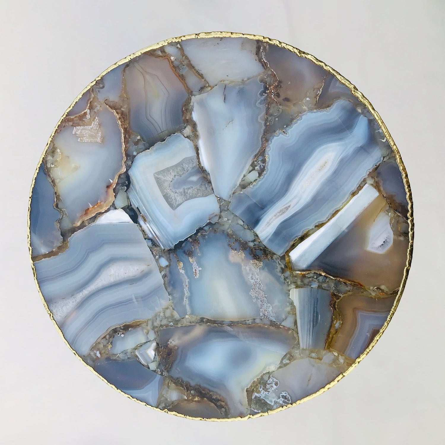 Banded Agate Round Edge Side/Coffee Table-4
