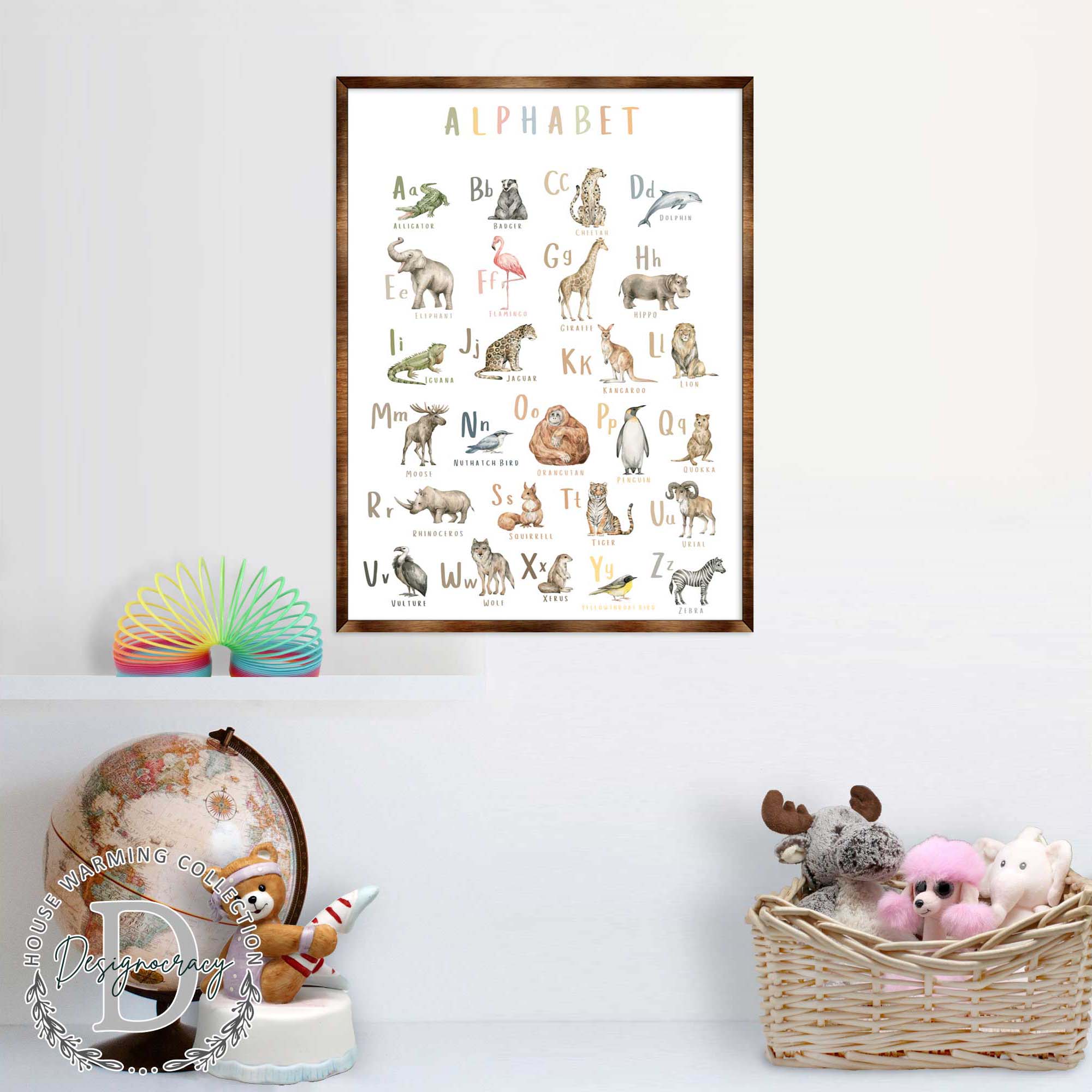 Animal Alphabet Art - Wooden Educational Art - Wall Decor - Homeschool Decor - Classroom Decor - Playroom Decor - Nursery Wall Art - Art For Kids - 310211-3