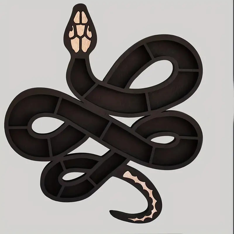 Serpent-Style Wooden Storage Rack: A Slithering Solution-2
