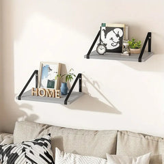 Rustic Wooden Wall Mounted Floating Shelf Set (2pcs)-3