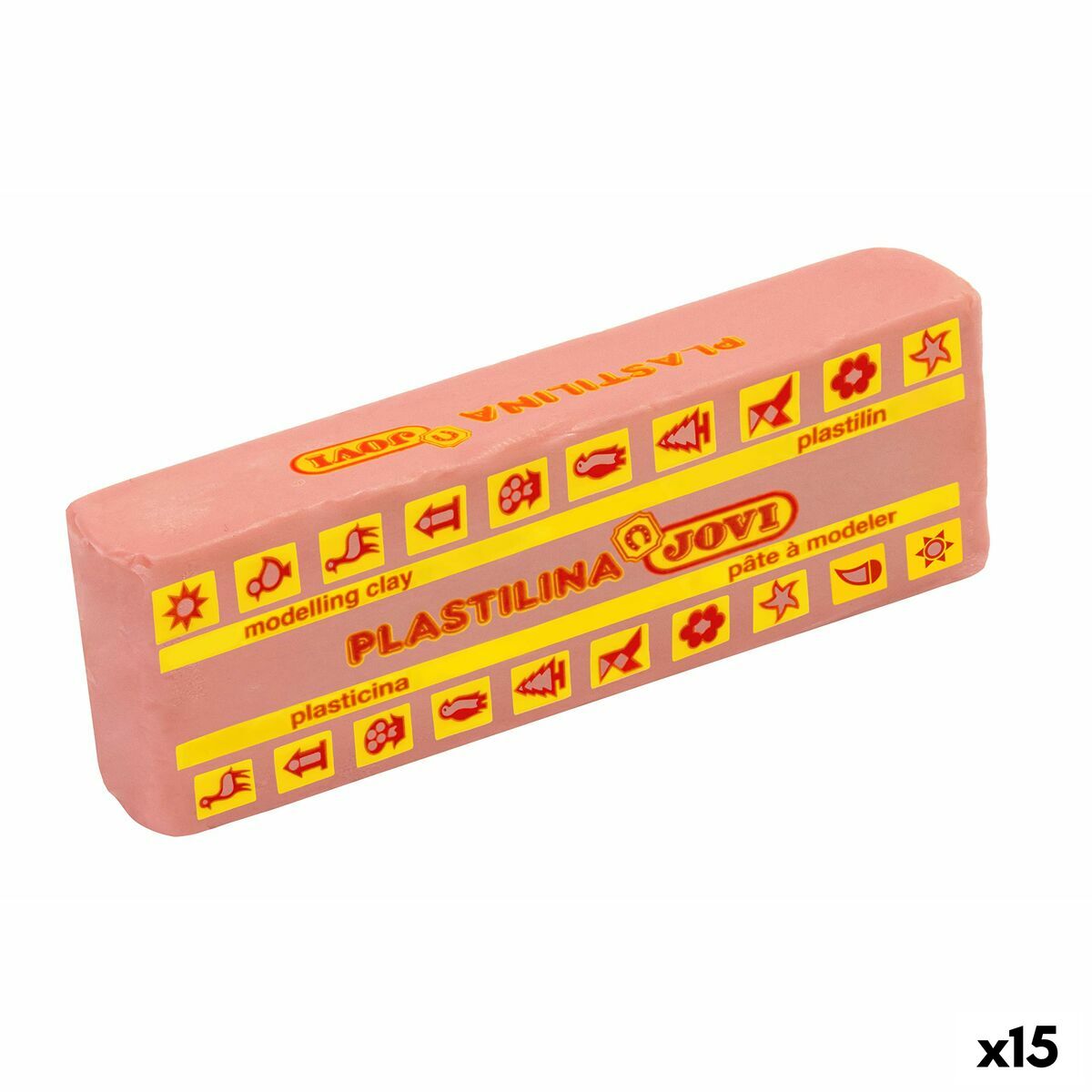 Sticks of Modelling clay Jovi School 150 g Meat (15 Pieces)-0