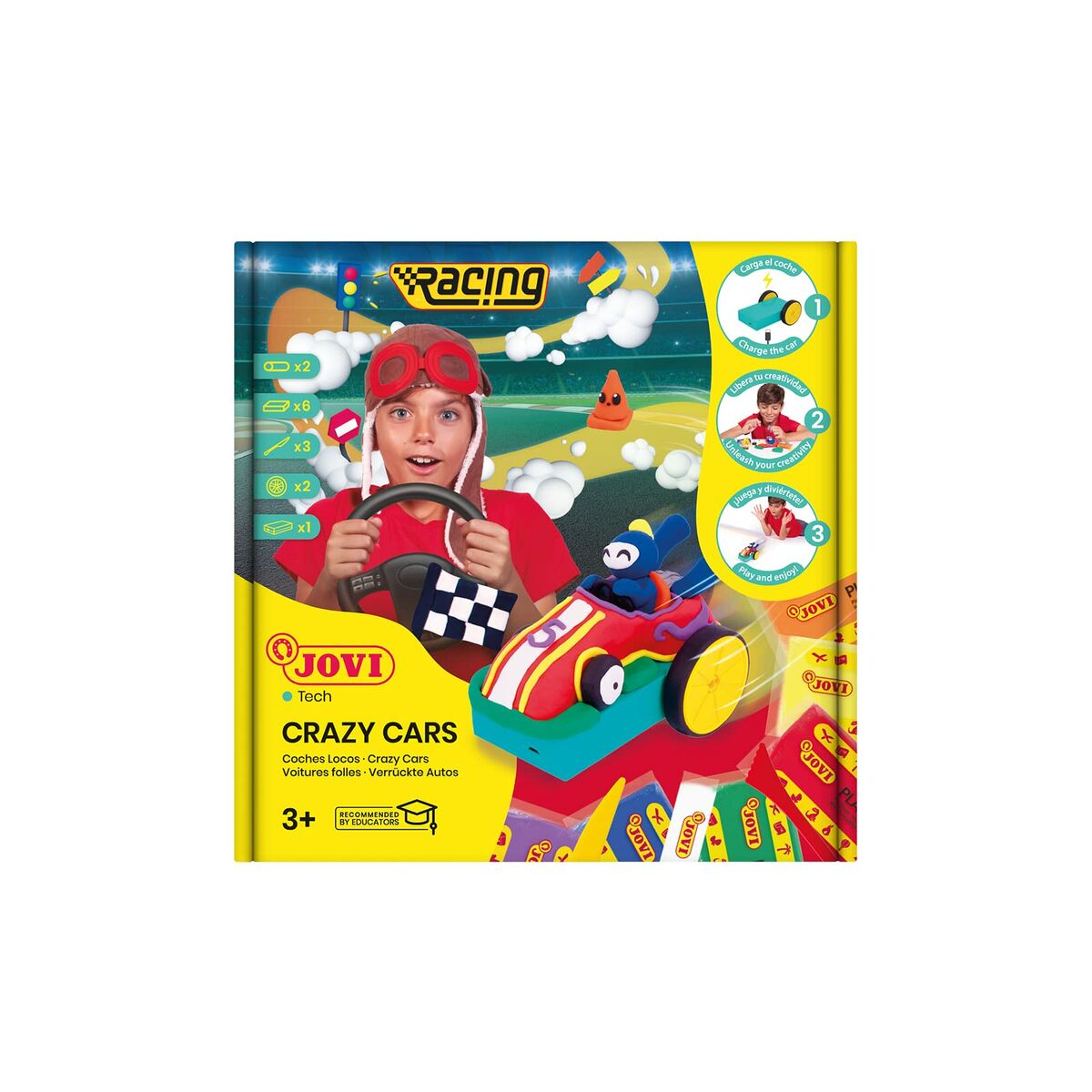 Modelling Clay Game Jovi Crazy Cars Racing Multicolour (1 Piece)-2