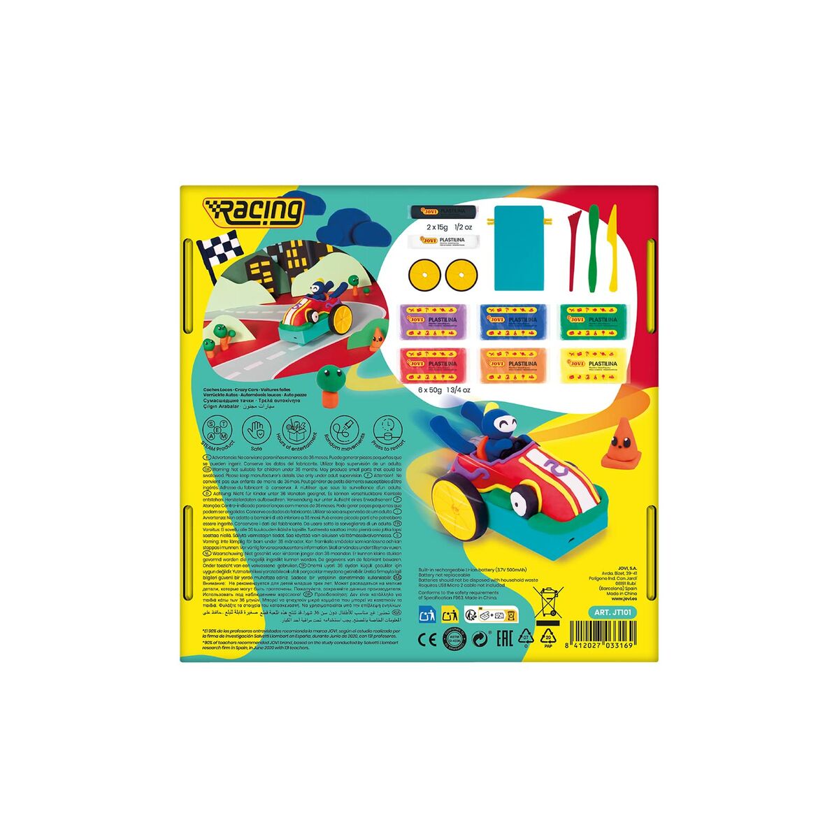 Modelling Clay Game Jovi Crazy Cars Racing Multicolour (1 Piece)-1