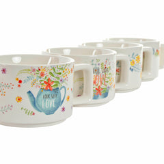 Piece Coffee Cup Set DKD Home Decor Multicolour Metal Bamboo Dolomite 260 ml-2