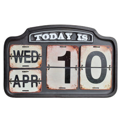 Calendar DKD Home Decor Metal 42 x 3,5 x 27 cm Black White-0