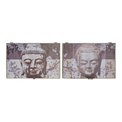 Decorative box DKD Home Decor Grey MDF Wood Buddha Counter (2 Units)-0