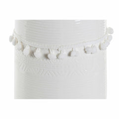 Vase DKD Home Decor White Stoneware Pompom 12 x 12 x 24 cm-1