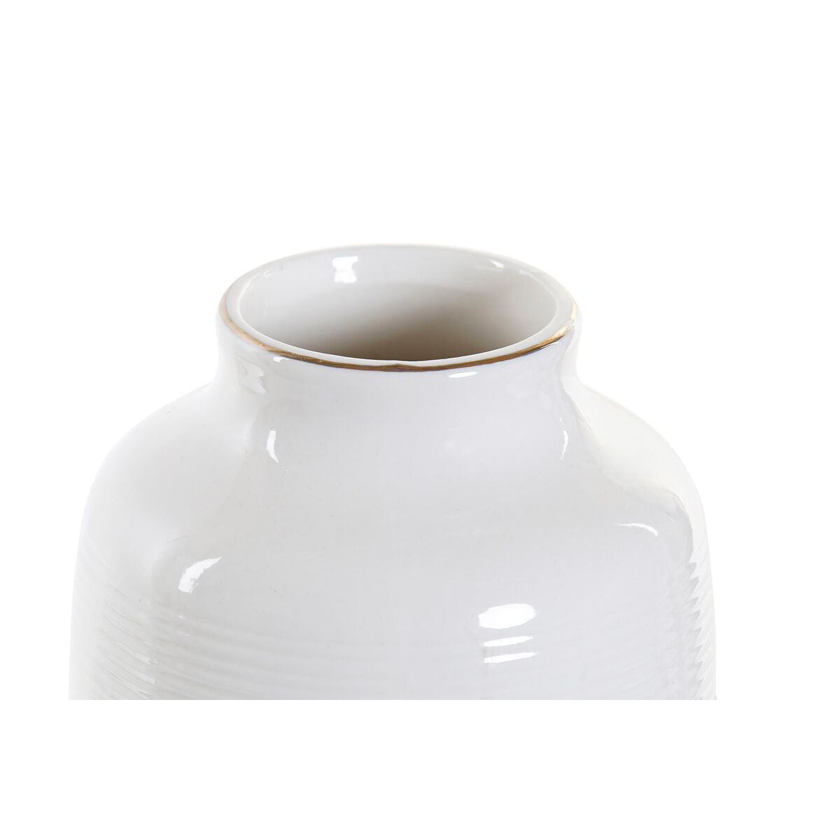 Vase DKD Home Decor White Stoneware Pompom 12 x 12 x 24 cm-2