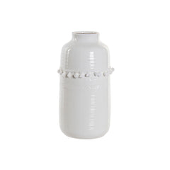 Vase DKD Home Decor White Stoneware Pompom 12 x 12 x 24 cm-0