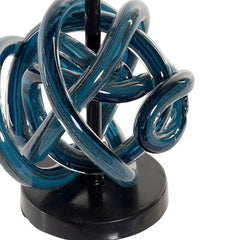 Candleholder DKD Home Decor Blue Metal Crystal 13 x 13 x 25 cm-3