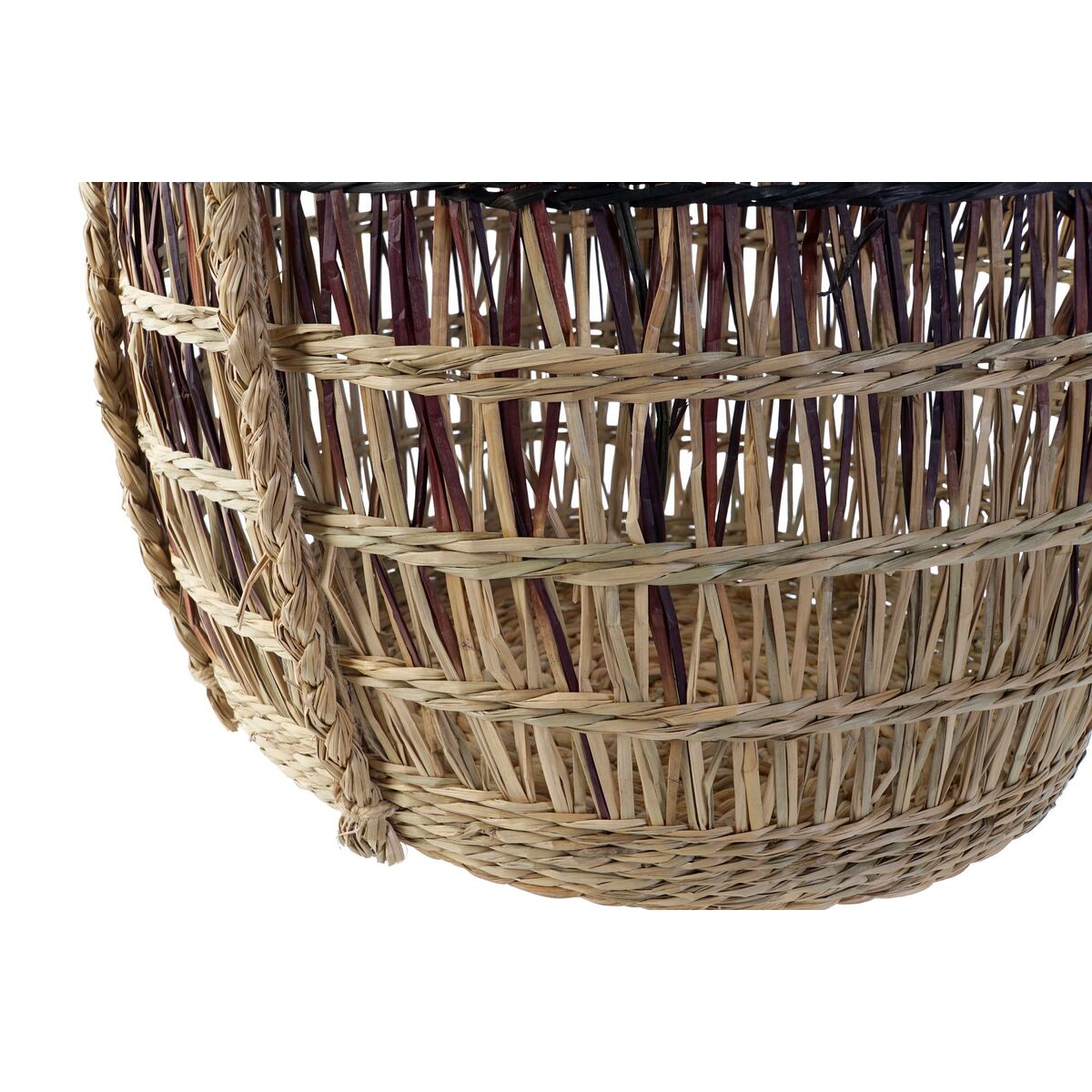 Basket set DKD Home Decor Natural Lilac Seagrass (3 Pieces)-2