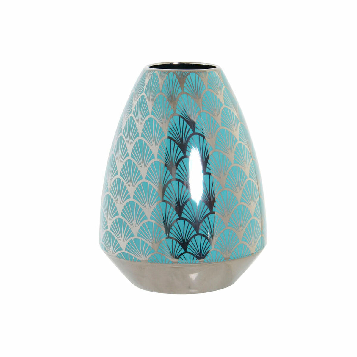Vase DKD Home Decor Turquoise Porcelain Oriental (18 x 18 x 24 cm)-0