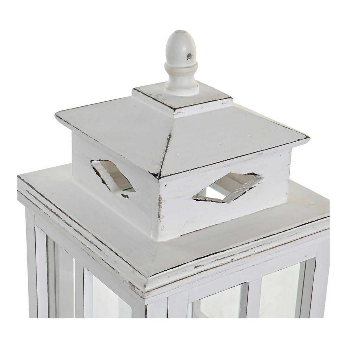 Lantern DKD Home Decor White Crystal Pinewood (22.5 x 22.5 x 47 cm)-2