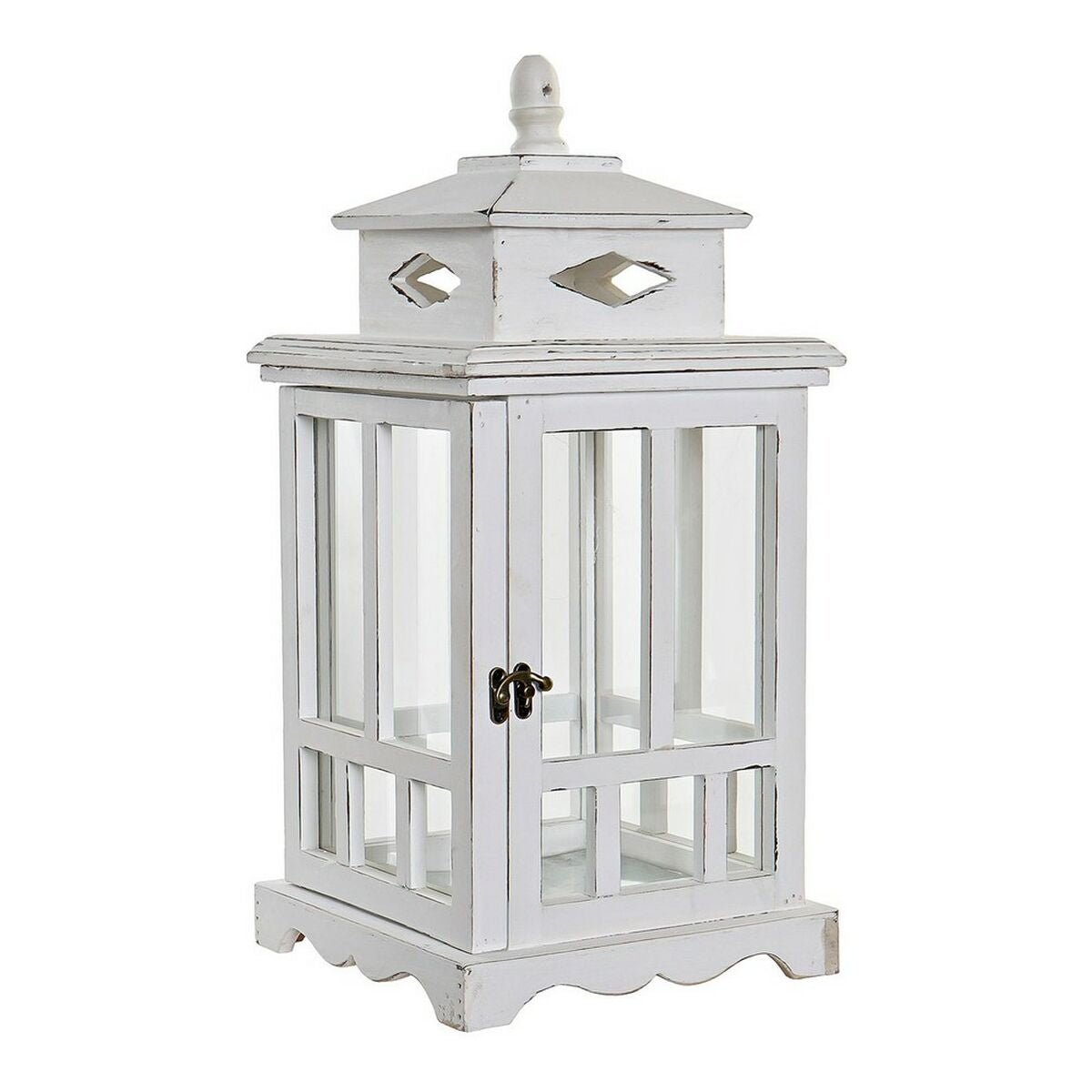 Lantern DKD Home Decor White Crystal Pinewood (22.5 x 22.5 x 47 cm)-0