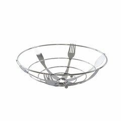 Fruit Bowl DKD Home Decor Silver Metal Plastic-0