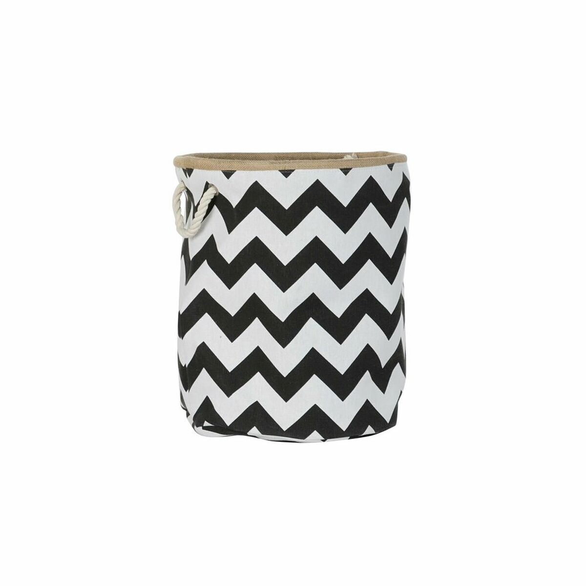 Decorative basket DKD Home Decor White Black Jute-0