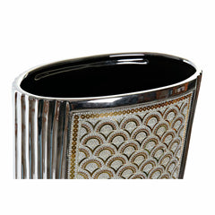Vase DKD Home Decor Silver Golden Stoneware (24 x 13 x 47 cm)-2
