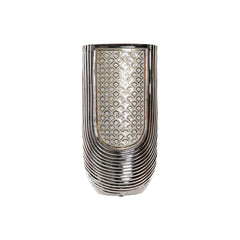 Vase DKD Home Decor Silver Golden Stoneware (24 x 13 x 47 cm)-0