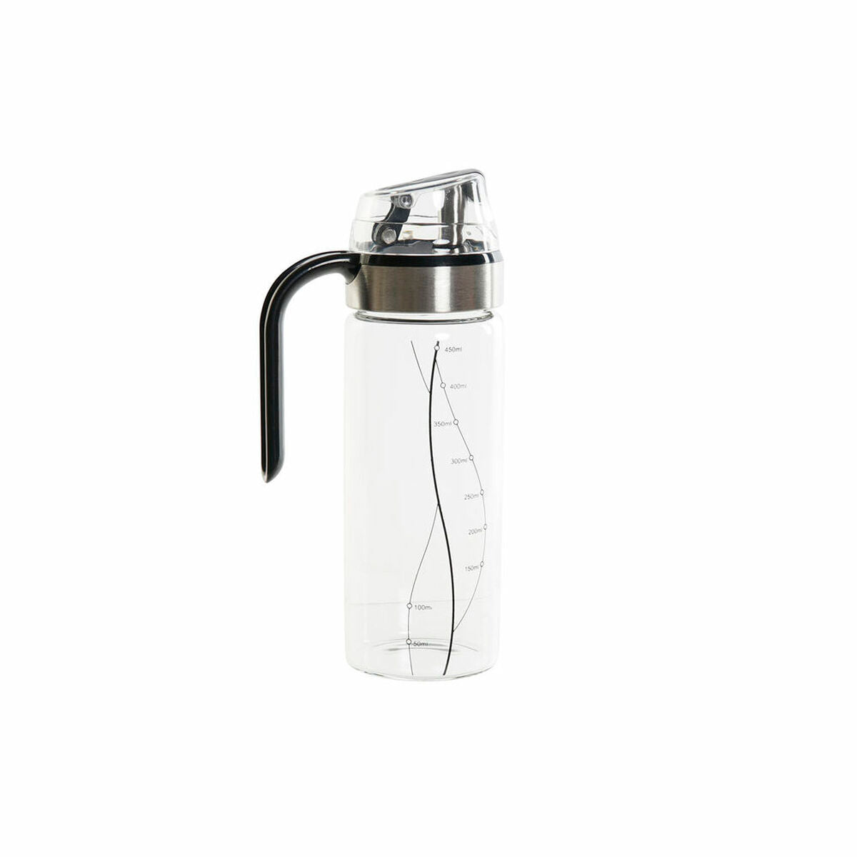 Cruet DKD Home Decor Black Transparent Stainless steel Borosilicate Glass 450 ml-0
