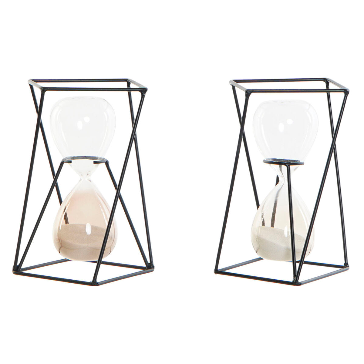 Hourglass DKD Home Decor Black Amber Terracotta 14 x 14 x 19 cm-0