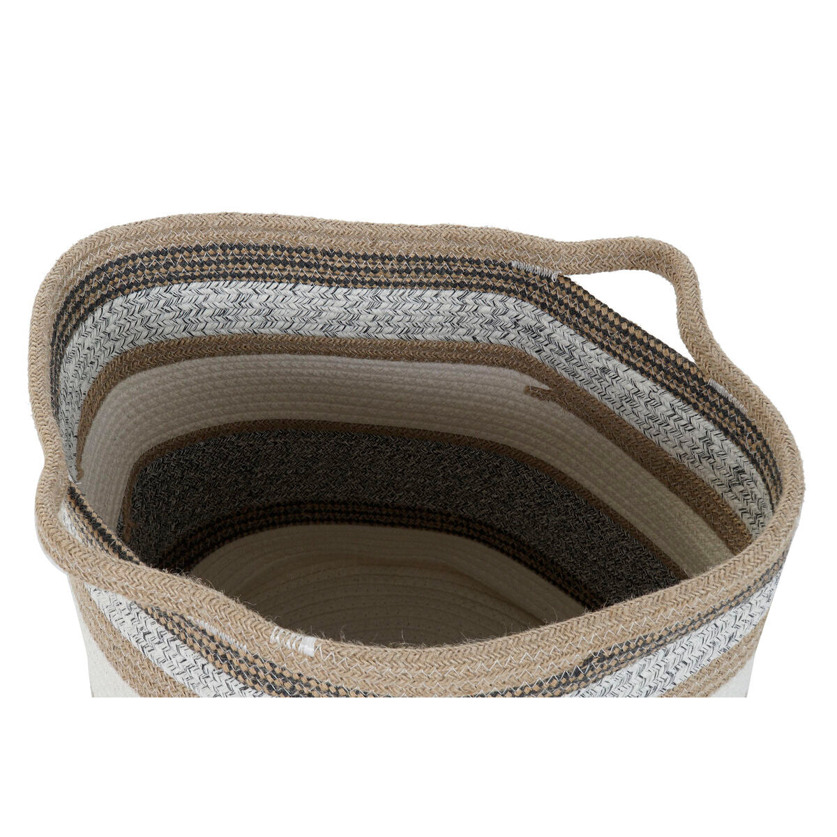 Basket set DKD Home Decor White Grey Natural Jute (2 Pieces)-1