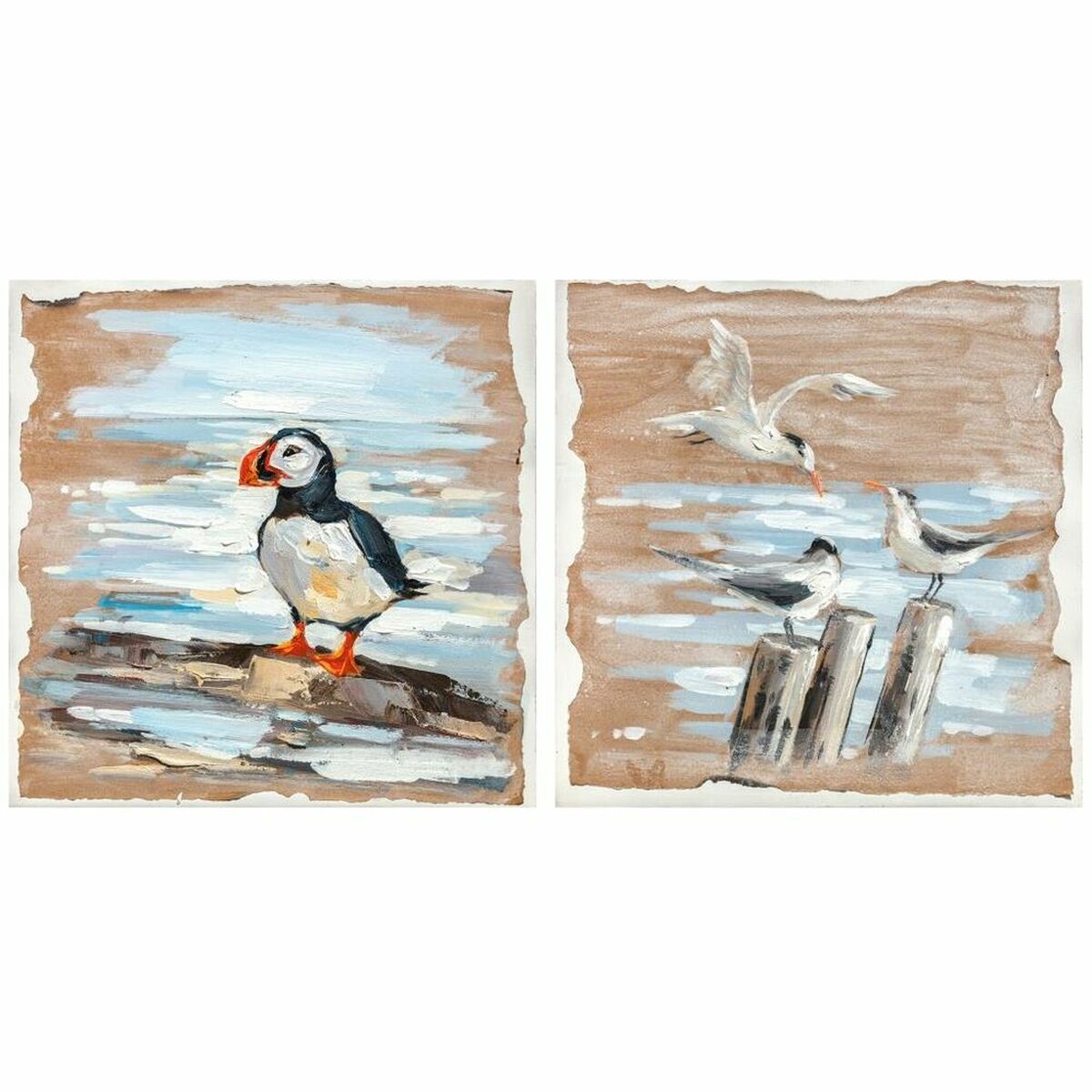 Canvas DKD Home Decor Pinewood Canvas 45 x 2,7 x 45 cm-0