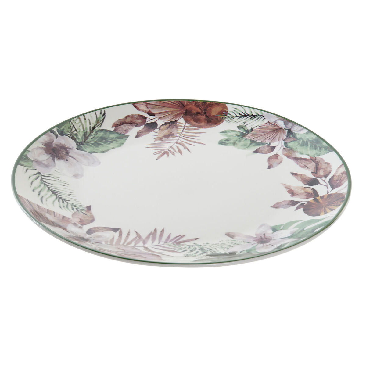 Flat plate DKD Home Decor Flowers Porcelain (27 x 27 x 2 cm)-2