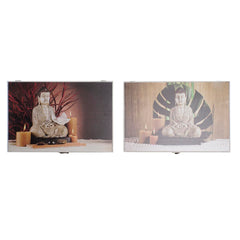 Decorative box DKD Home Decor Multicolour MDF Wood Buddha Counter (2 Units)-0