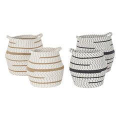 Basket set DKD Home Decor White Brown Grey Jute (2 Pieces) (2 Units)-2