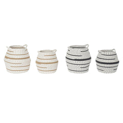 Basket set DKD Home Decor White Brown Grey Jute (2 Pieces) (2 Units)-0