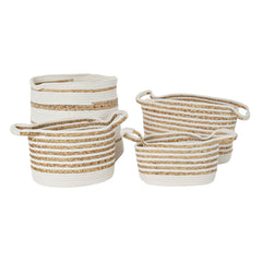 Basket set DKD Home Decor Seagrass Boho 36 x 36 x 34 cm-2