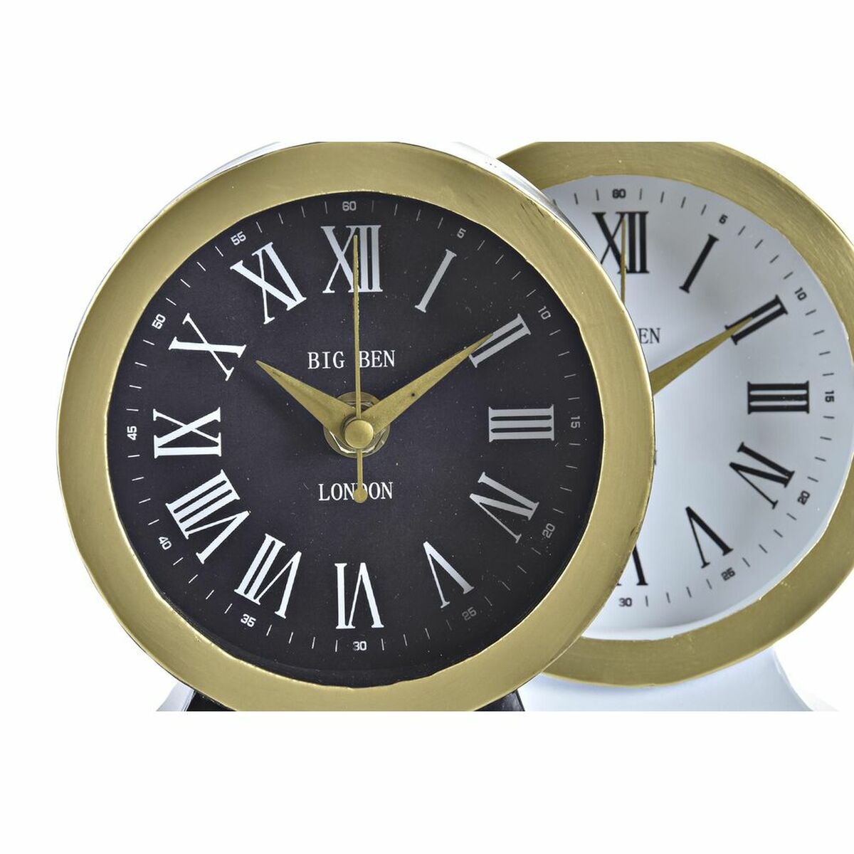 Table clock DKD Home Decor White Black (2 Units)-2