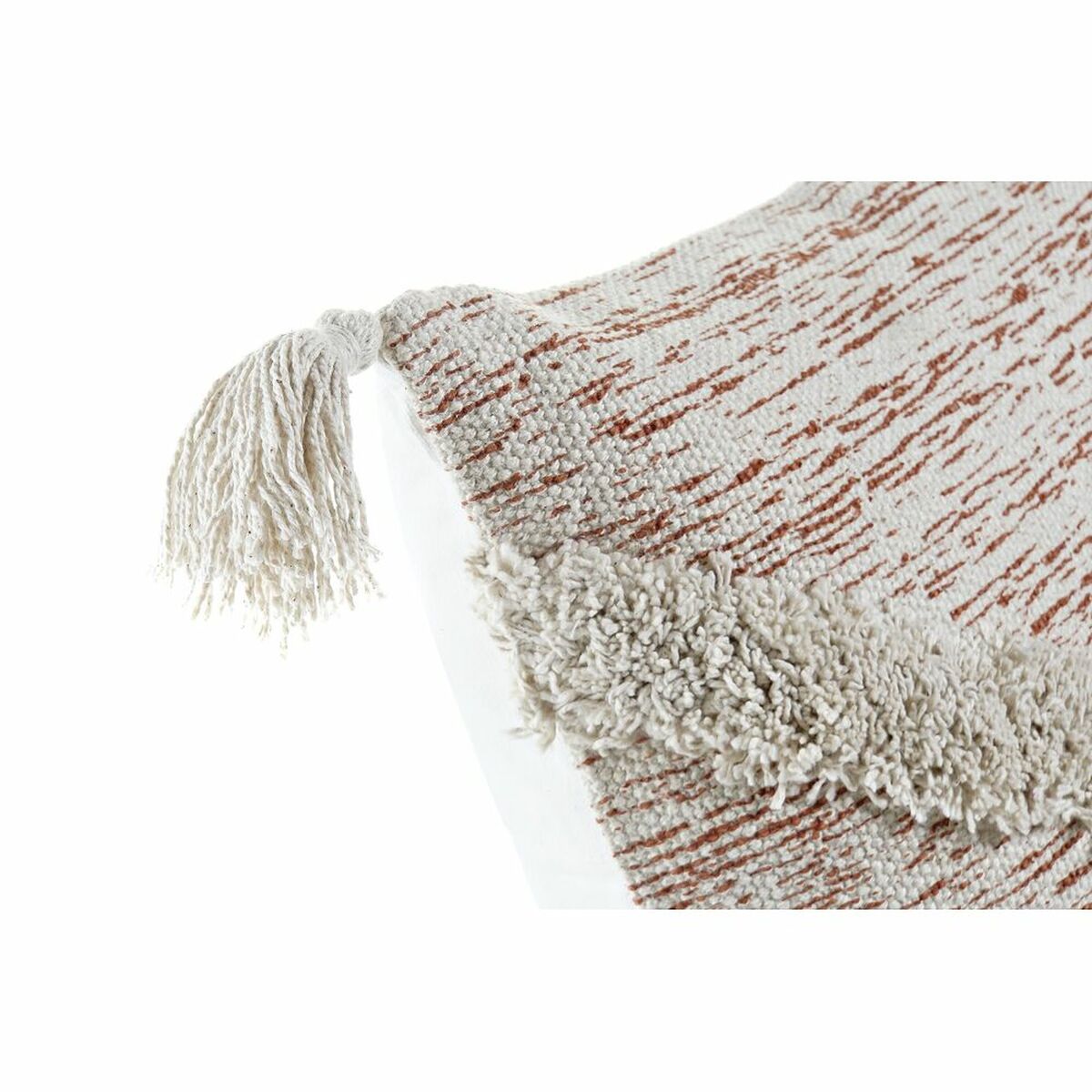 Cushion DKD Home Decor Beige Orange 45 x 10 x 45 cm Fringe-1