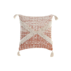 Cushion DKD Home Decor Beige Orange 45 x 10 x 45 cm Fringe-0