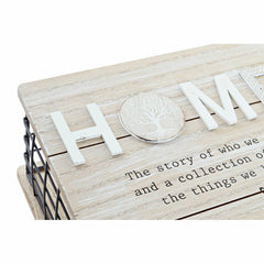 Decorative box DKD Home Decor Black Natural Metal MDF Wood-2