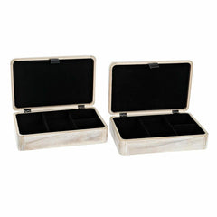 Decorative box DKD Home Decor Natural MDF Wood (2 Units)-3