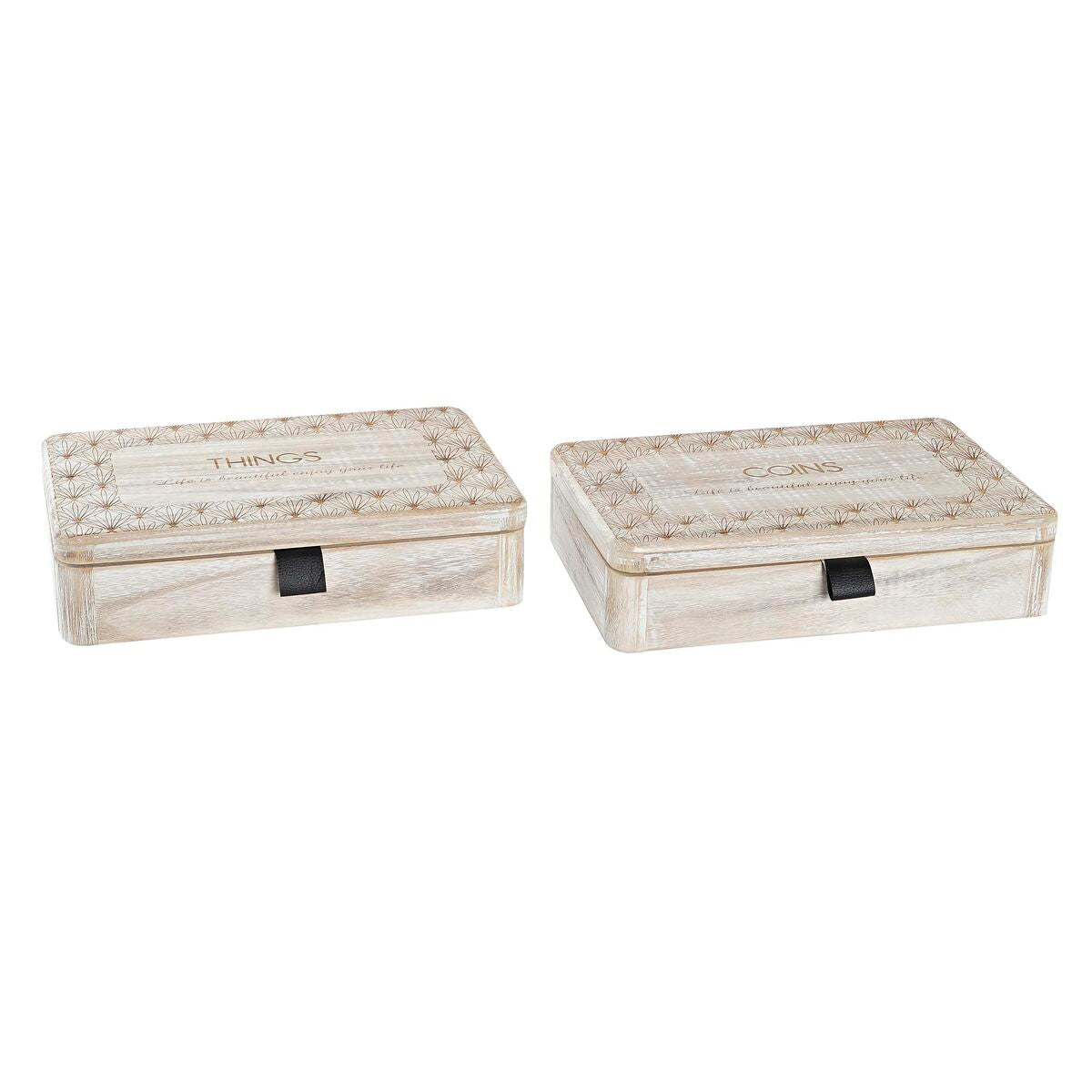 Decorative box DKD Home Decor Natural MDF Wood (2 Units)-0