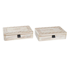 Decorative box DKD Home Decor Natural MDF Wood (2 Units)-0
